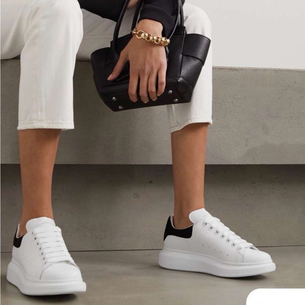Alexander McQueen platform Women's White and Black Sneakers - Picture 2 of 13